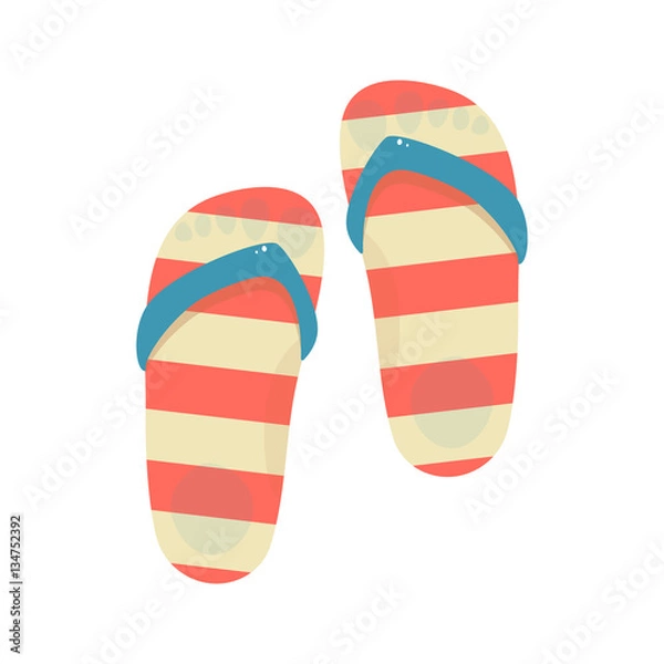 Fototapeta Flip-flops isolated on a white background.