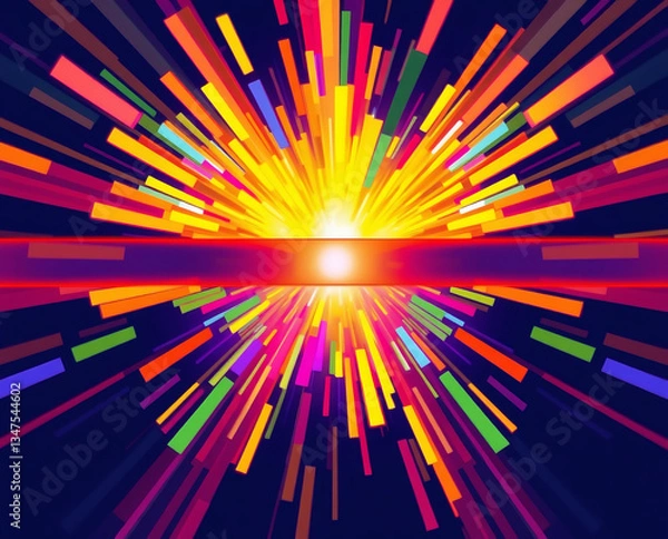 Fototapeta Abstract pop modern colorful background with the explosion of colors to the beat