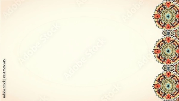 Fototapeta Decorative Islamic-inspired background with geometric motifs and a 3D layered effect