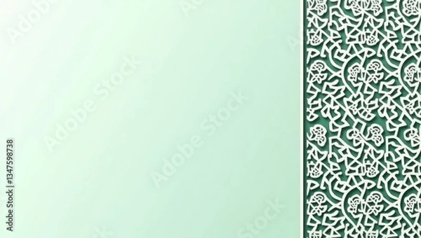Fototapeta Decorative Islamic-inspired background with geometric motifs and a 3D layered effect