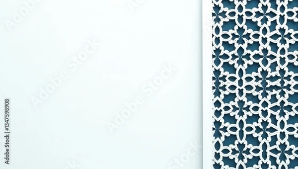 Fototapeta Decorative Islamic-inspired background with geometric motifs and a 3D layered effect