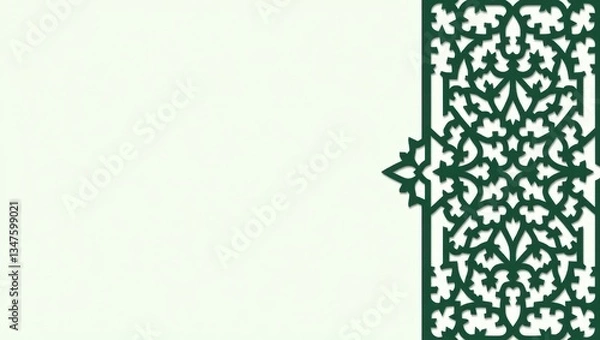 Fototapeta Decorative Islamic-inspired background with geometric motifs and a 3D layered effect