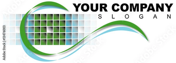 Fototapeta Logo con curva e mosaico