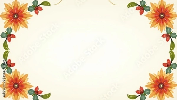 Fototapeta Abstract Islamic art with symmetrical cut-out elements and colorful contrast