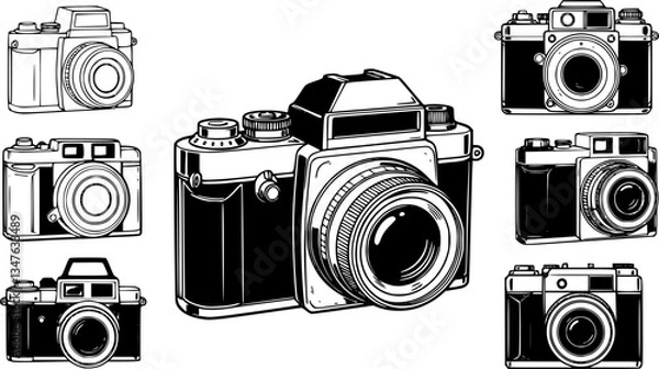 Obraz retro camera vector