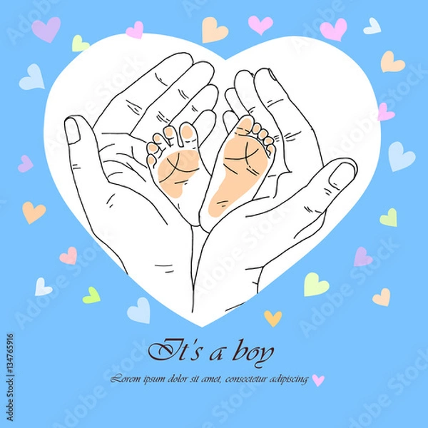 Obraz Greeting card it's a boy