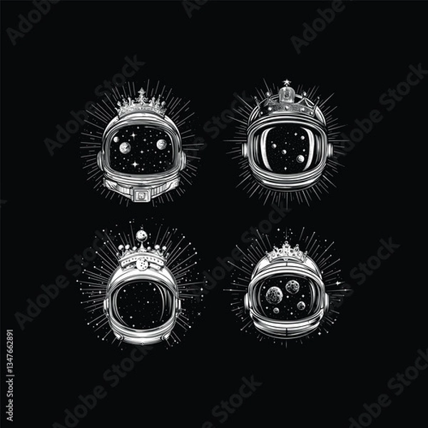 Fototapeta astronaut helmet design vector template illustration