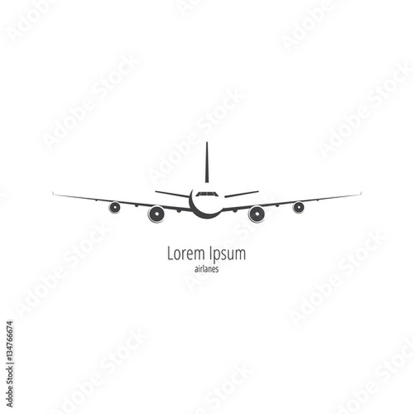 Obraz Airplane logo. Vector illustration isolated on white