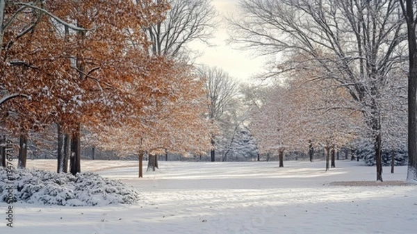 Fototapeta Snow Covered Trees in Winter Landscape