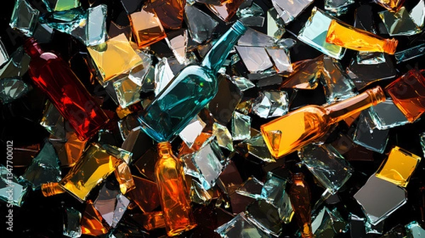 Obraz colorful swirling fragments glass