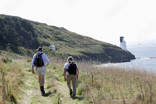 Obraz hikers on the south west way, cornwall