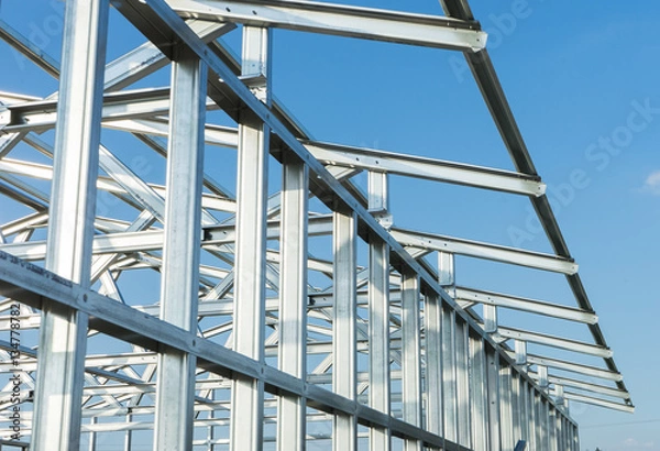 Fototapeta New technology steel frame for construction