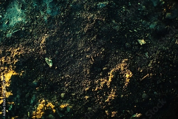Fototapeta Uplifting charm of composting method as organic debris turns into lush productive soil reflecting endless flow of being and revival  
