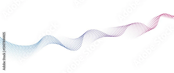 Obraz Flowing Dot Wave halftone gradient pattern on transparent background	
