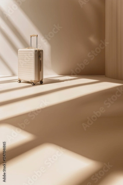 Obraz suitcase on minimalistic background