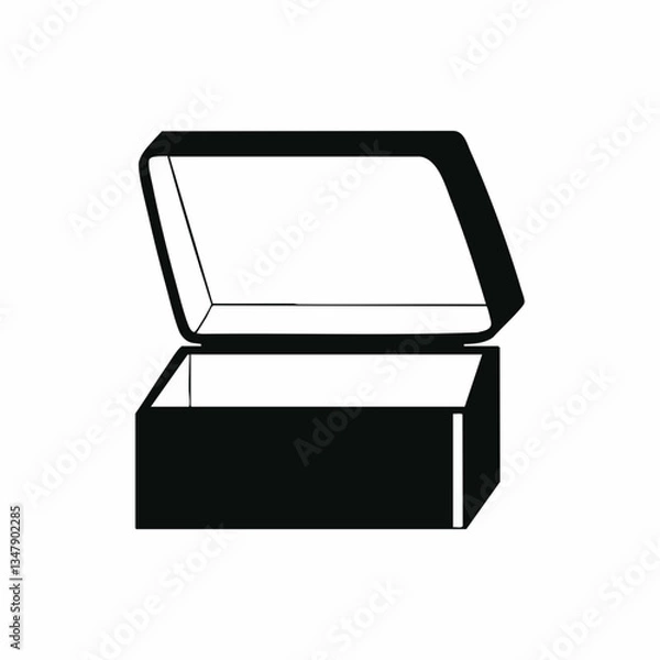 Fototapeta Open Rectangular Box Graphic Illustration. Vector image
