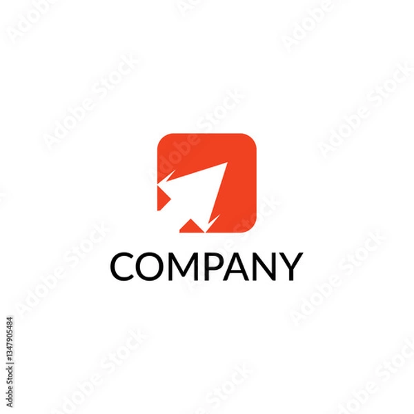 Fototapeta Aero square innovative technology logo design vector template editable high resolution 