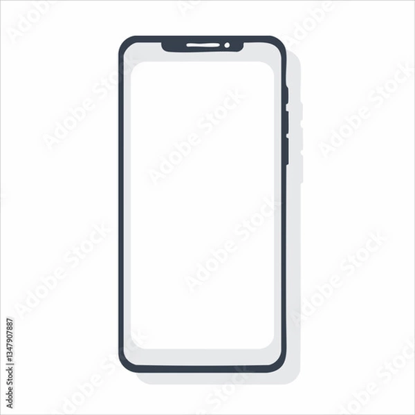 Fototapeta Smartphone Mockup with Blank Screen Vector Illustration. Vector image