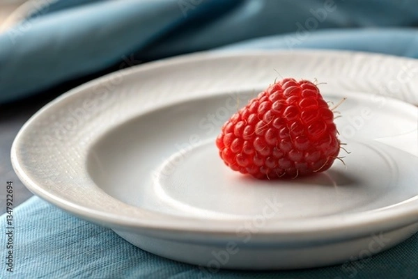 Obraz Simple White Plate with a Single Berry