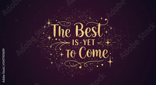 Fototapeta Typographic design with motivational message - New beginnings - Celebration greeting card or social media post.