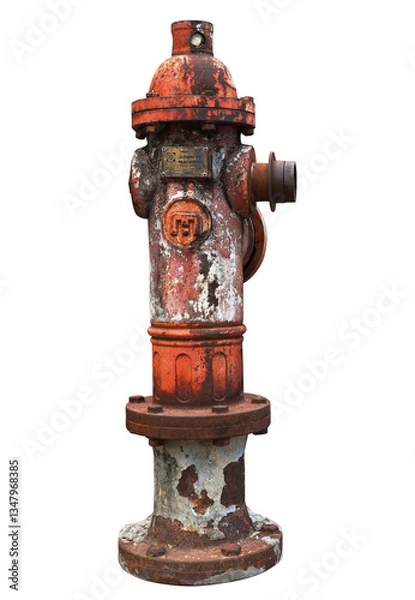 Fototapeta Weathered Fire Hydrant with Rusted Surface
