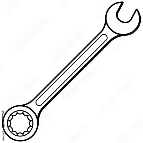 Fototapeta Open End Wrench Icon Illustration