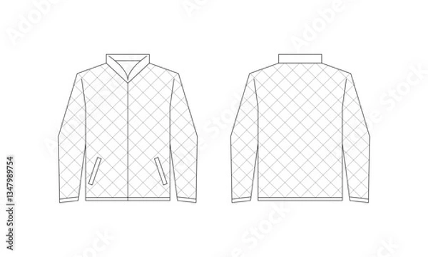 Obraz quilted jacket technical illustration