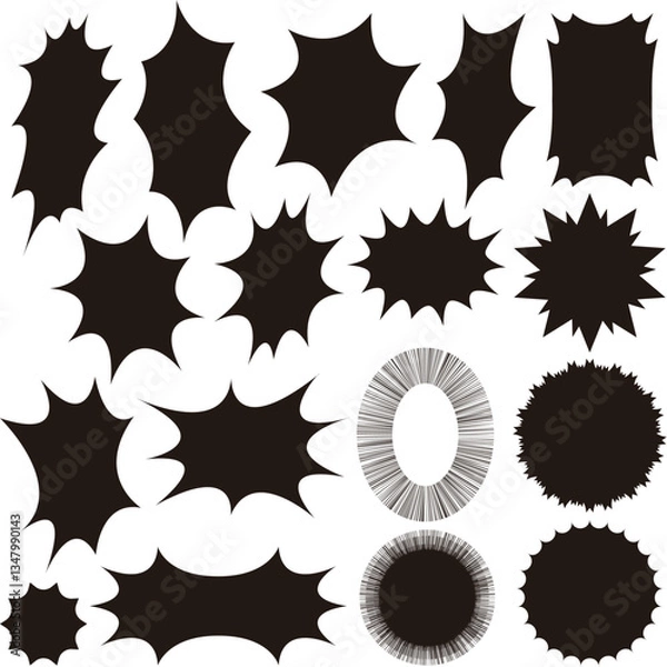 Obraz ギザギザ 爆発 吹き出し セット シンプル