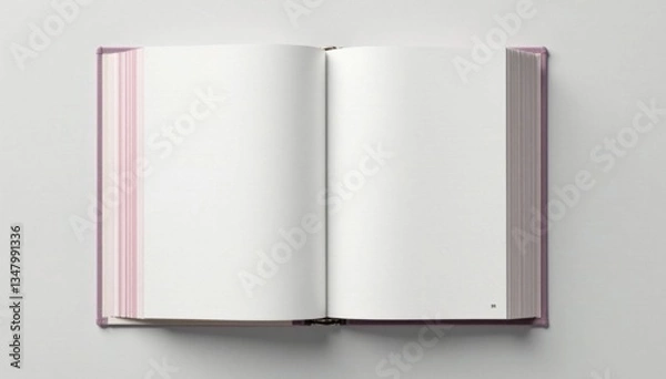 Fototapeta Vertical photo album with blank pages in a minimalist style , concept, minimal
