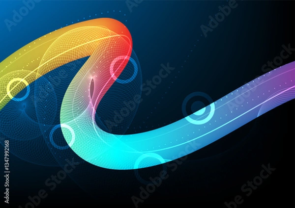 Fototapeta Abstract background with digital 3d tube