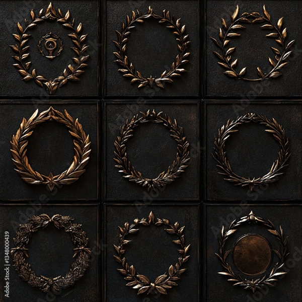 Obraz laurel wreath on black background