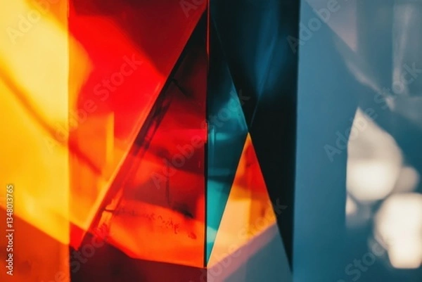 Fototapeta Colorful Abstract Shapes with Light Reflections in Modern Design