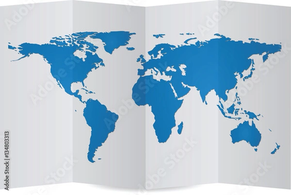Obraz World Map and Globe Detail, Vector Illustration EPS 10.