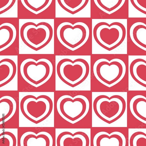 Obraz Seamless pattern with heart. vector background. Holiday texture. pattern for Happy Valentine's Day 