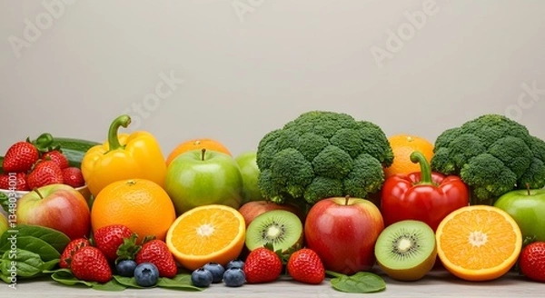 Fototapeta Fresh vegetables with bright colors and textures