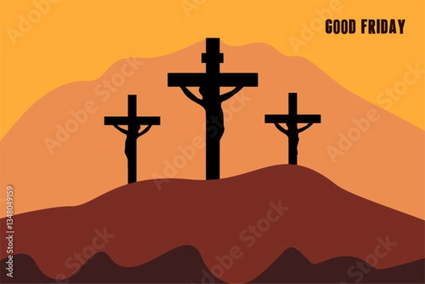 Obraz Good friday background with Jesus Christ  illustration vector.