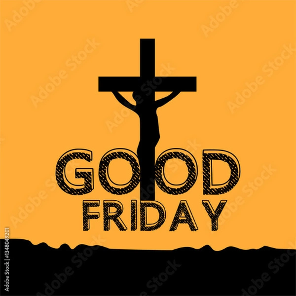 Fototapeta Good friday background with Jesus Christ  illustration vector.