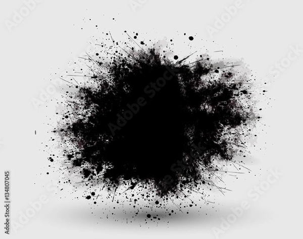 Fototapeta cloud of dust explosion grunge splashes in all directions