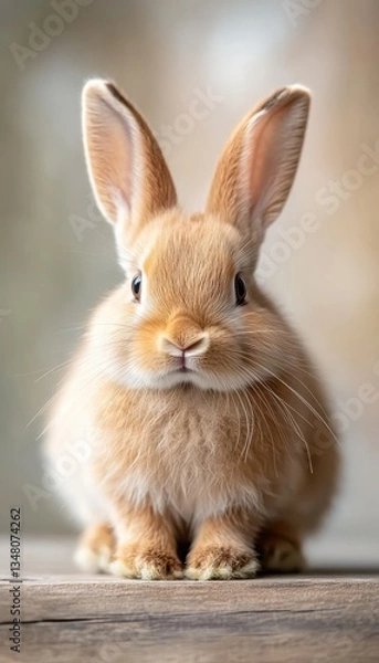 Fototapeta Captivating Close Up Rabbit Portrait Unveiling Fluffy Fur And Cuteness In Close Up Of Soft Furred Bunny With Long Ears And Expressive Face Pure Rabbit Delight
