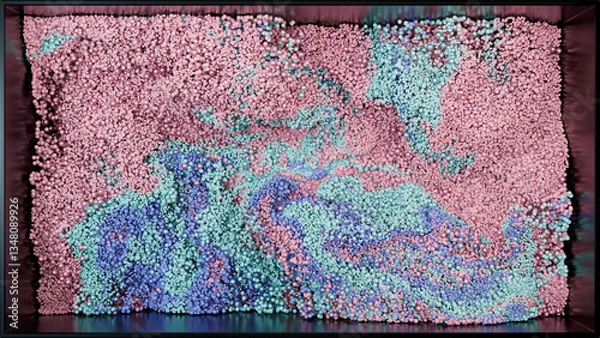 Fototapeta Pastel Harmony of Particles: Seamless Abstract Swirl Motion Background UHD
