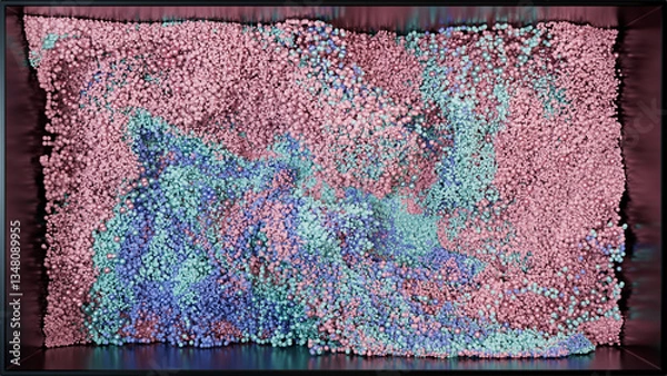 Fototapeta Pastel Harmony of Particles: Seamless Abstract Swirl Motion Background UHD
