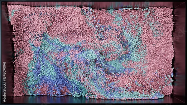 Fototapeta Pastel Harmony of Particles: Seamless Abstract Swirl Motion Background UHD
