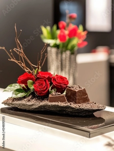 Obraz Red Roses and Chocolate Arrangement