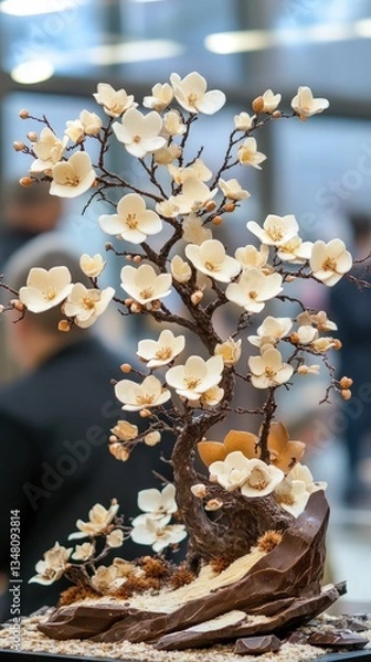 Obraz Chocolate Bonsai Tree with Flowers