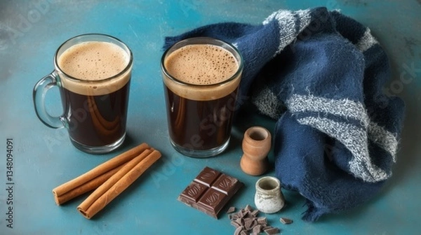 Obraz Two Cups of Aromatic Coffee