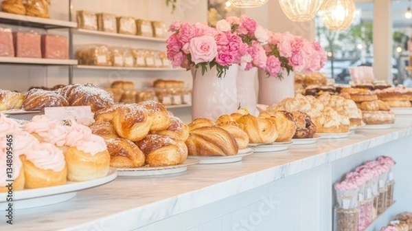 Obraz Delicious Pastries and Breads Display