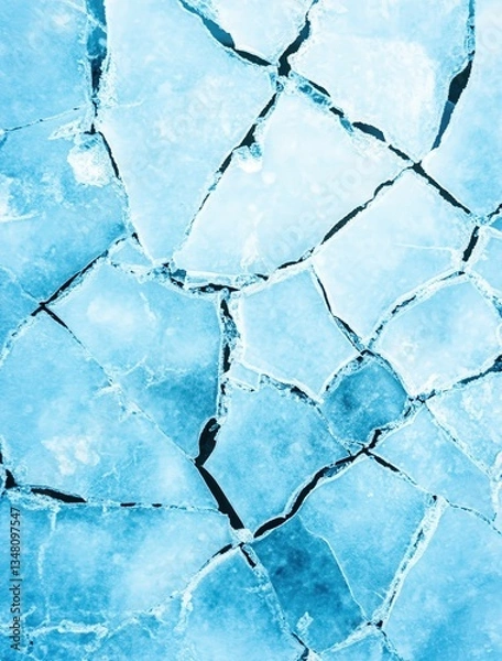 Obraz Cracked Ice, Frozen Surface Texture