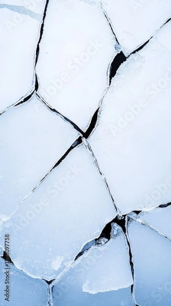 Obraz Cracked Ice Abstract Winter Texture