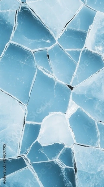 Obraz Cracked Ice Texture, Winter Frost