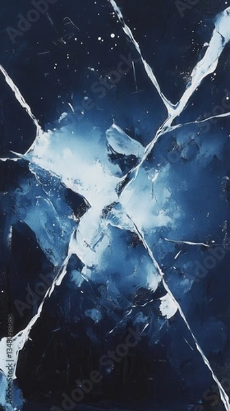 Obraz Abstract Blue Fractured Canvas Art